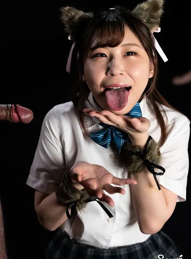 Nagi Tsukino gives a blowjob in a cute outfit