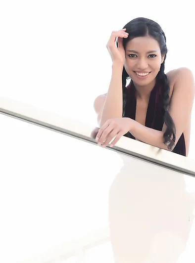 Chloe Shines in Stunning Red Dress Striptease