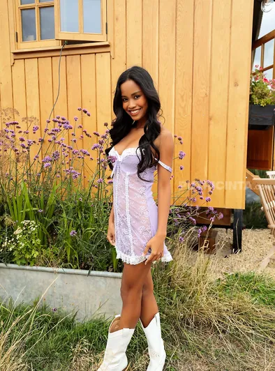 Putri Cinta Waters Flowers Topless Outdoors