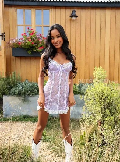 Putri Cinta Waters Flowers Topless Outdoors