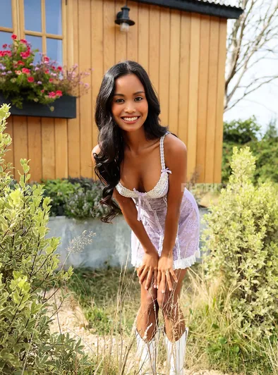 Putri Cinta Waters Flowers Topless Outdoors