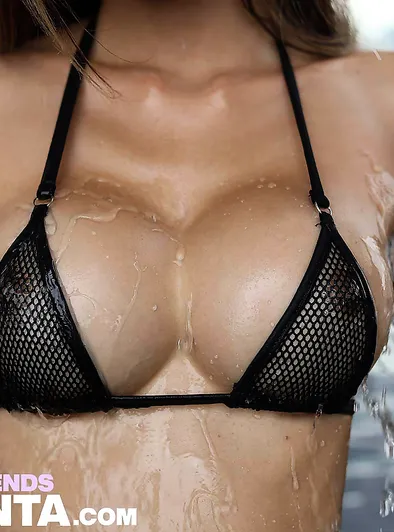 Sasha Lin Big Tits Nude Pool Shower Tease