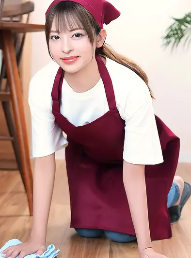 Miko Sakura Cleans Up Then Strips Down