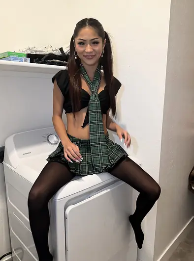 Leilani Voss Teases In Her Tiny Schoolgirl Outfit