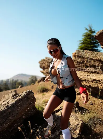 Putri Cinta Goes Topless On A Sunny Trail