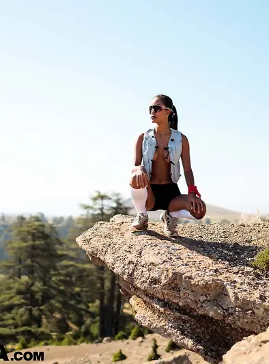 Putri Cinta Goes Topless On A Sunny Trail