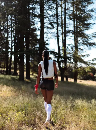 Putri Cinta Goes Topless On A Sunny Trail