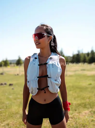 Putri Cinta Goes Topless On A Sunny Trail